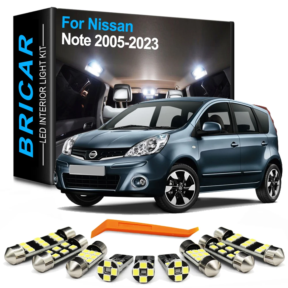 Brlcar Canbus LED Interior Bulb Light Kit For Nissan Note E11 E12 E13 2005-2019 2020 2021 2022 2023 Car Reading Dome Trunk Lamp