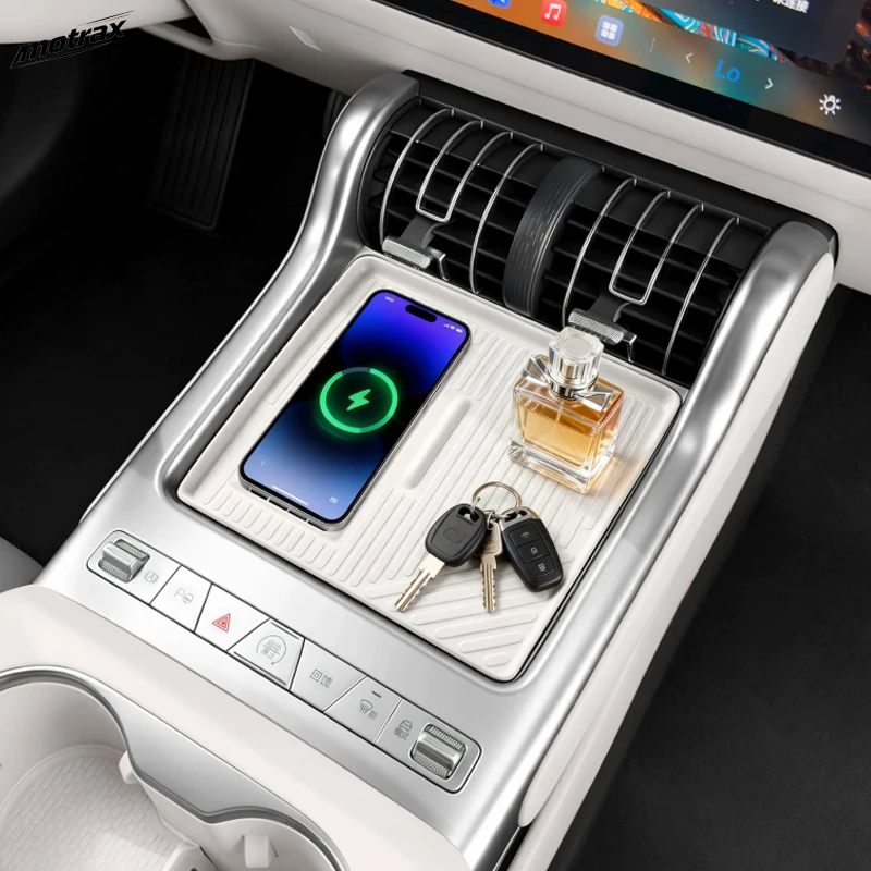 For BYD ATTO 3 EVO Yuan Plus 2026 2027 Central Control Wireless Charging Silicone Pad Charging Board Anti-slip Pad Accessories