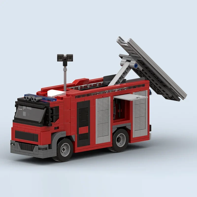 Moc blocos de construção rotterdam tecnologia de motor de incêndio tijolos modulares modelo presentes brinquedos de natal conjuntos diy montagem!