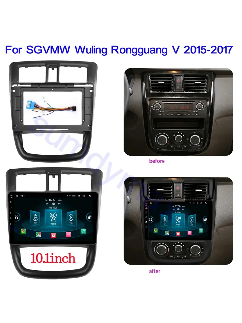 10.1 Inch Car Radio Installation DVD GPS ABS Plastic Fascia Dashboard Plane Frame For SGVMW Wuling Rongguang V 2015-2017