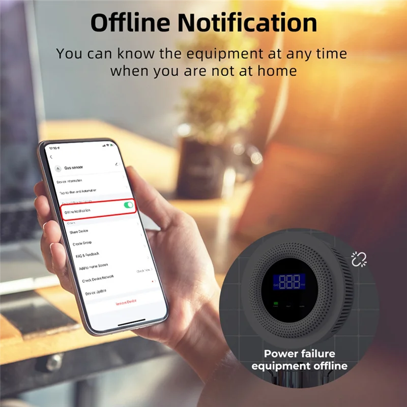 A66F-Tuya Wifi كاشف تسرب الغاز الطبيعي تسرب الاستشعار إنذار الصوت التحكم عن بعد حماية الأمن المنزل الذكي سهلة الاستخدام
