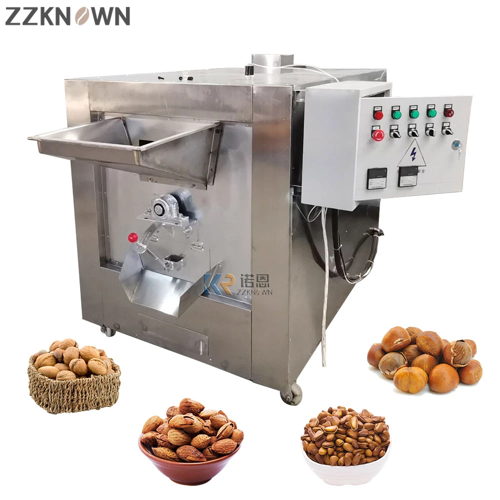 Commercial Nuts Dryer Rotary Drum Peanut Roaster Chestnut Roasting Breaking Machine for Sale