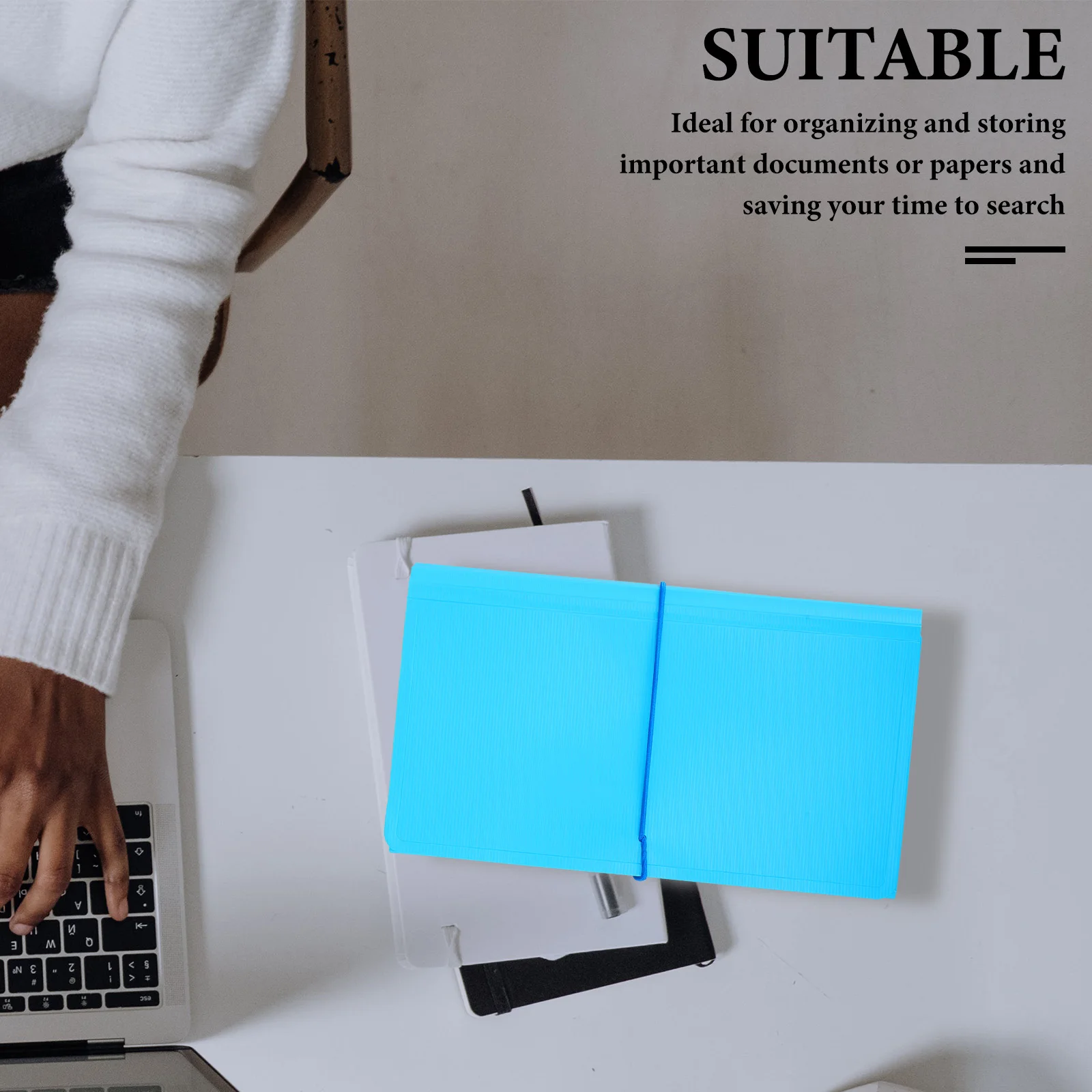 

2 Pcs Folder Storage Pack Dust-proof File Documents Holder Ticket Sky Blue Pp Material Accordion