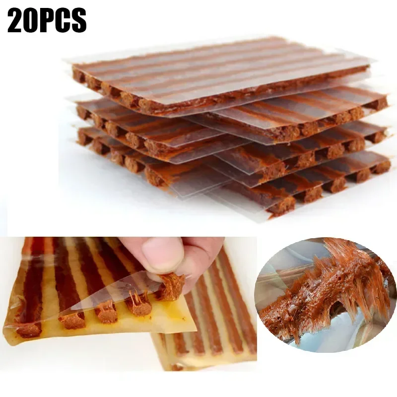 20xTubeless Tire Repair Strips Stiring Glue For Tyre Puncture Emergency Car Motorcycle Bike Tyre Repairing Rubber Strips NEW