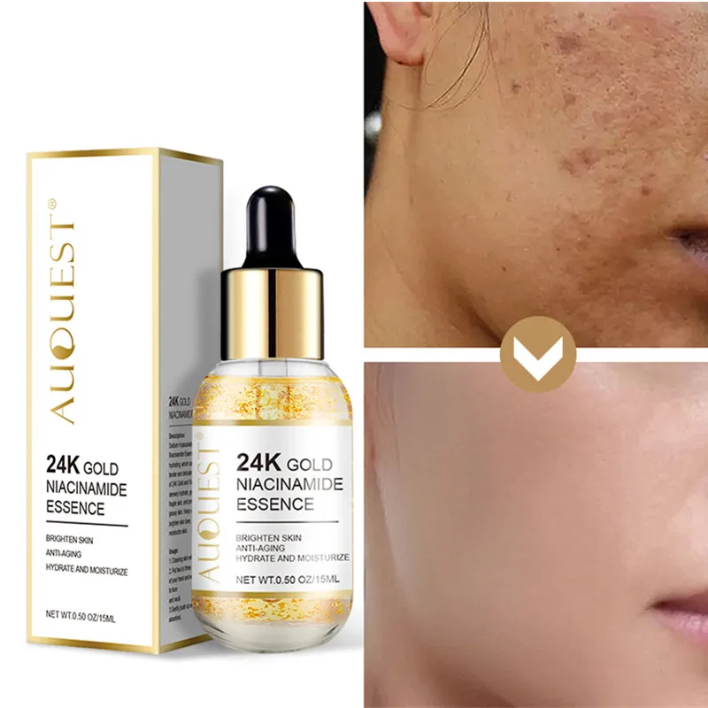 

24K Gold Niacinamide Serum Hyaluronic Acid Face Dark Spot Remover Serum Whitening Moisturizing Pigmentation Fade Facial Care