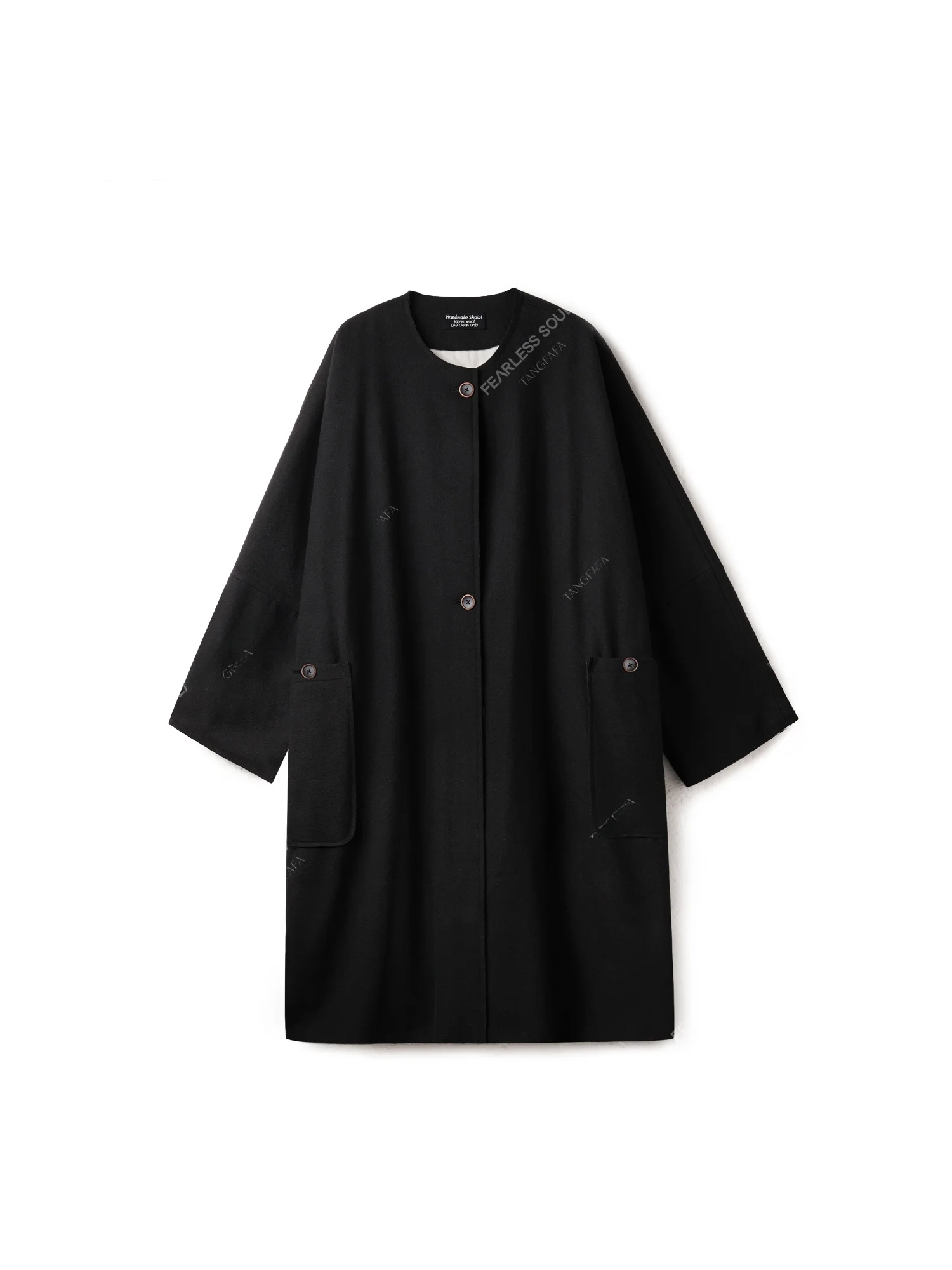 

Tfa осенне-зимнее цветное круглое шерстяное пальто Ne Large ket Long Sve Commute Sle, женская верхняя одежда Faion