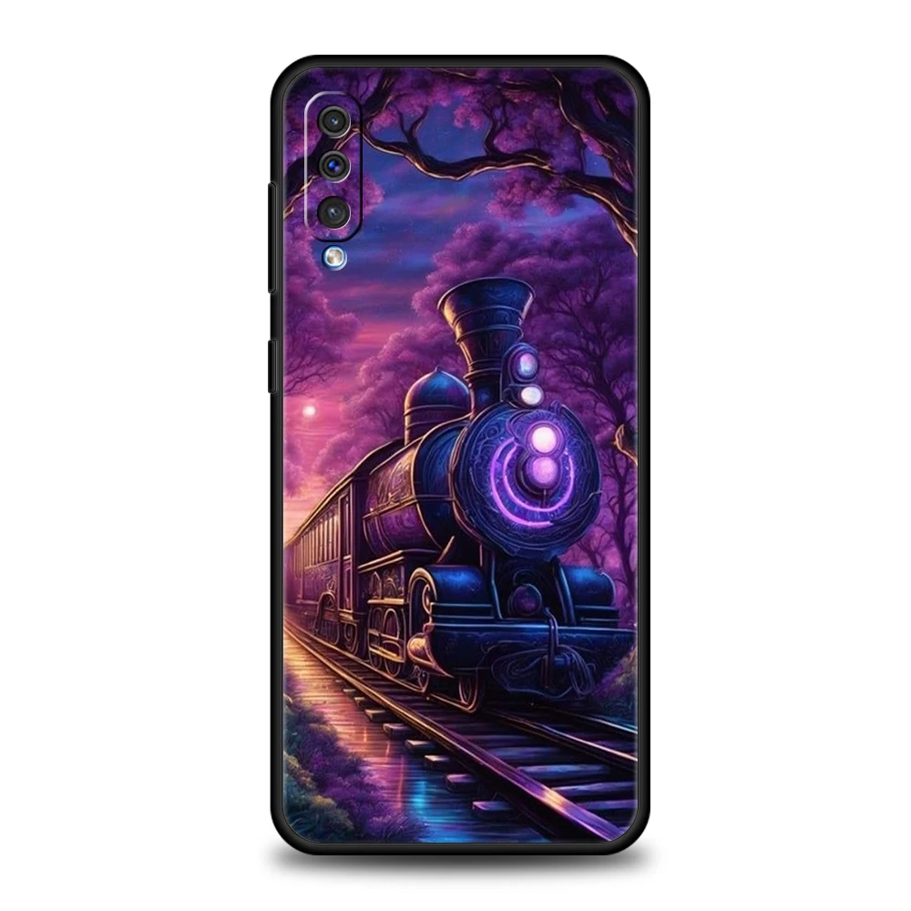 Train Phone Case for Samsung Galaxy A24 A13 A53 A73 A33 A22 A12 A02 A03 A05 A70 A50 A10 A20 5G Silicone Cover Shell Capas Bags