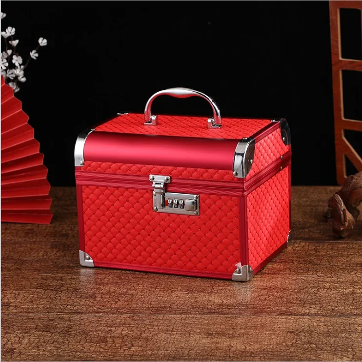 Jewelry box high-end European-style combination lock jewelry storage box multi-layer large capacity