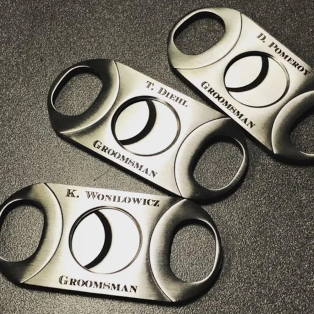 Personalized Cigar Cutter Double Guillotine Blade, Engraved Custom Cigar Cutter, Groomsmen Gift, Party Favor, Gift for Men