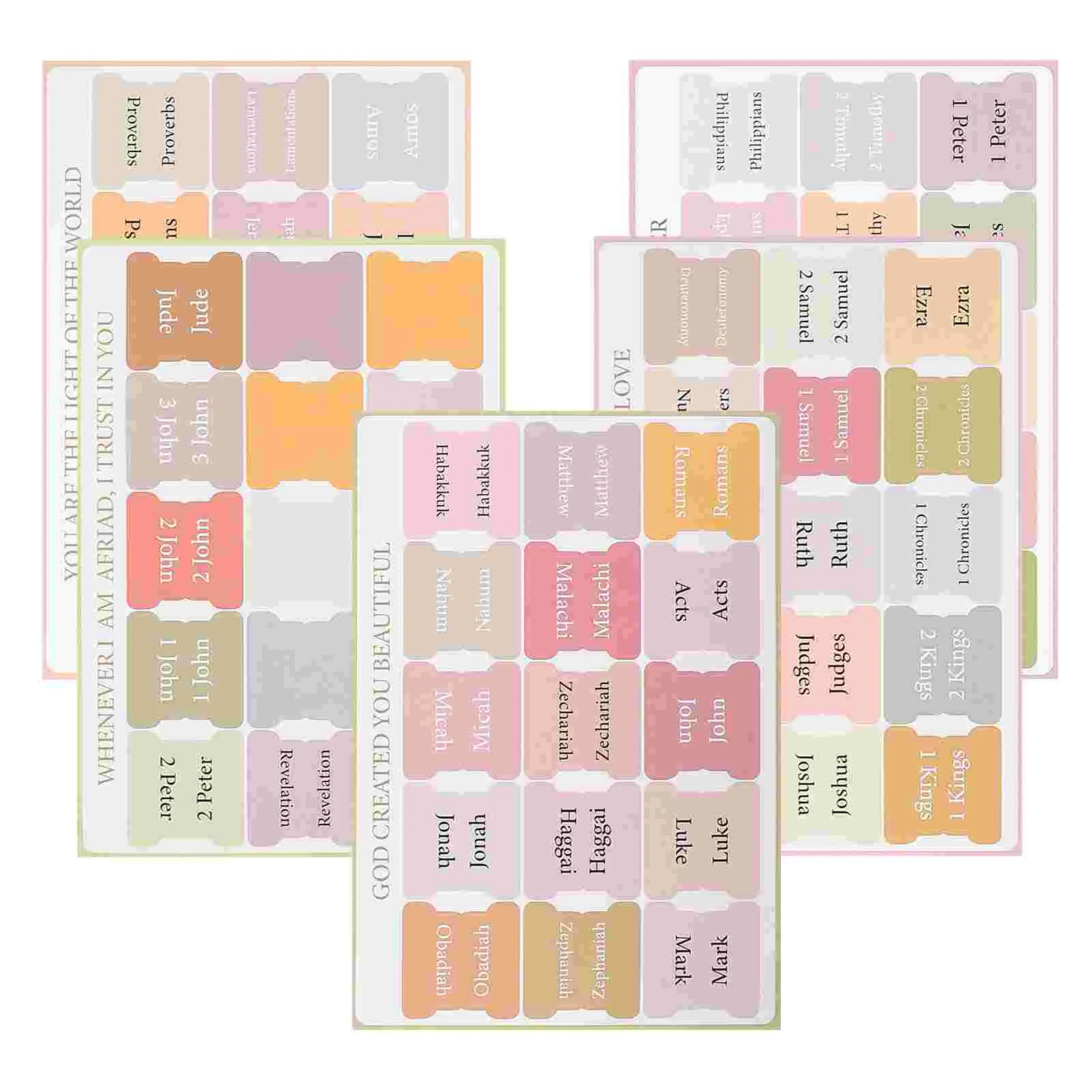 Bible Book Tabs Spanish Index Tags Journaling Supplies for Study Page Men and Women