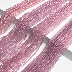 Natural Faceted Pink Rose Zircon Beads Transparent Loose Spacer Small Beads For Jewelry Making Diy Charm Handmade 2 3 4mm Supply