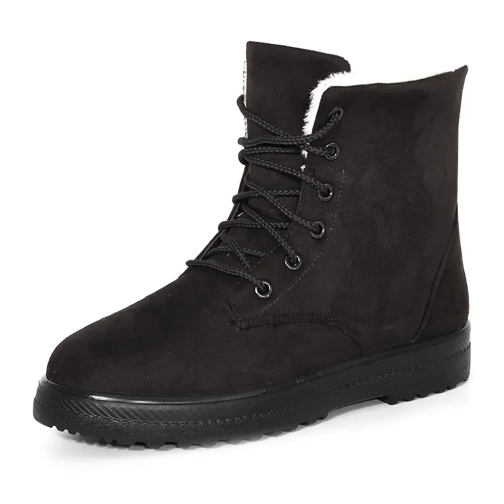 Botas de nieve para hombre y mujer, nuevas botas Martin para el calor del invierno, zapatos de suela gruesa de gran tamaño, zapatos vaqueros 35-44 para mujer