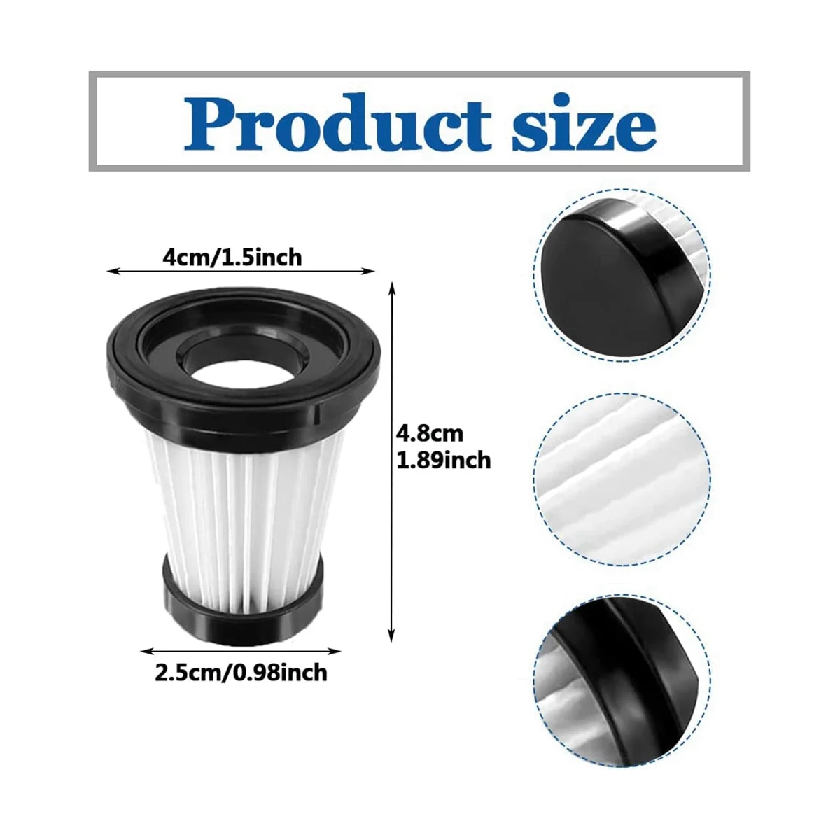 Filter for K12, K12 Pro, K13 Handheld Vacuum Cleaner(Pack of 6)