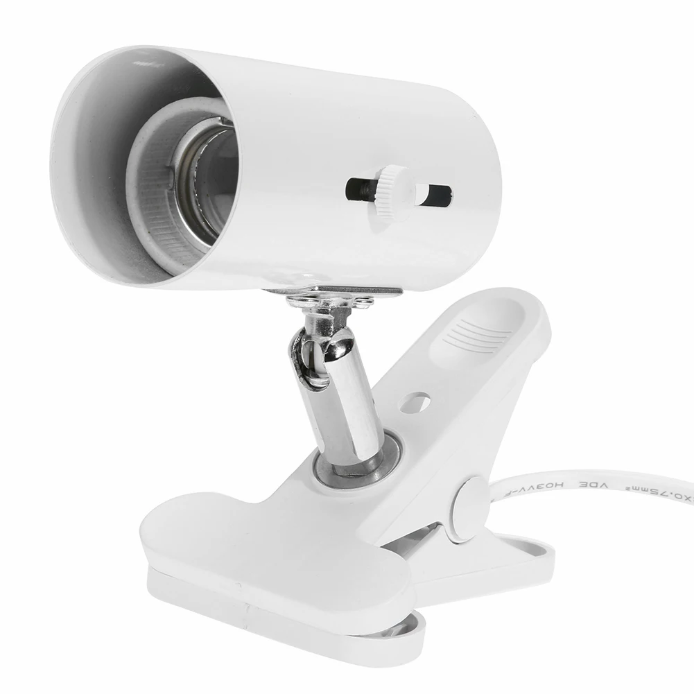 

E27 Reptile Lamp Kit 85-285V UVA UVB Heating Lamp Aluminum Alloy Clip-on Bulb Cover Black White Pet Light Holder