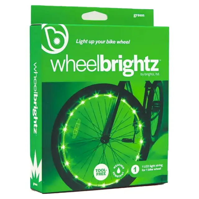 

Brightz WheelBrightz LED Аксессуар для велосипедных колес, водостойкий, 1 шт., ширина 2 дюйма, зеленый