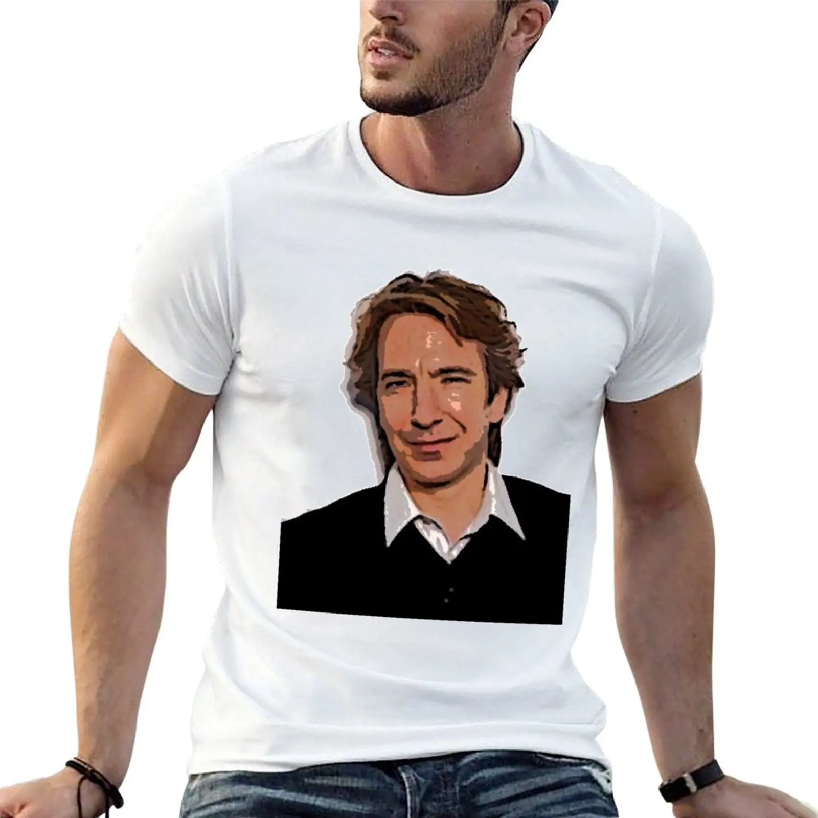 

Футболка Alan Rickman, мужская футболка из 100% хлопка, мужская роскошная футболка