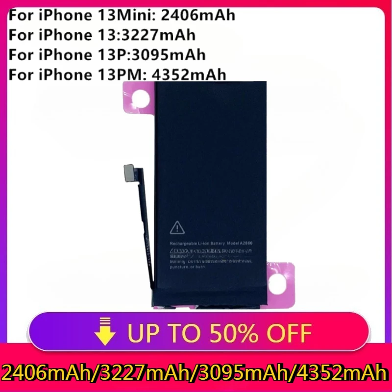 

Новая высококачественная сменная батарея серии 13 для IPhone 13 Mini 13 Pro Max, сменная батарея большой емкости