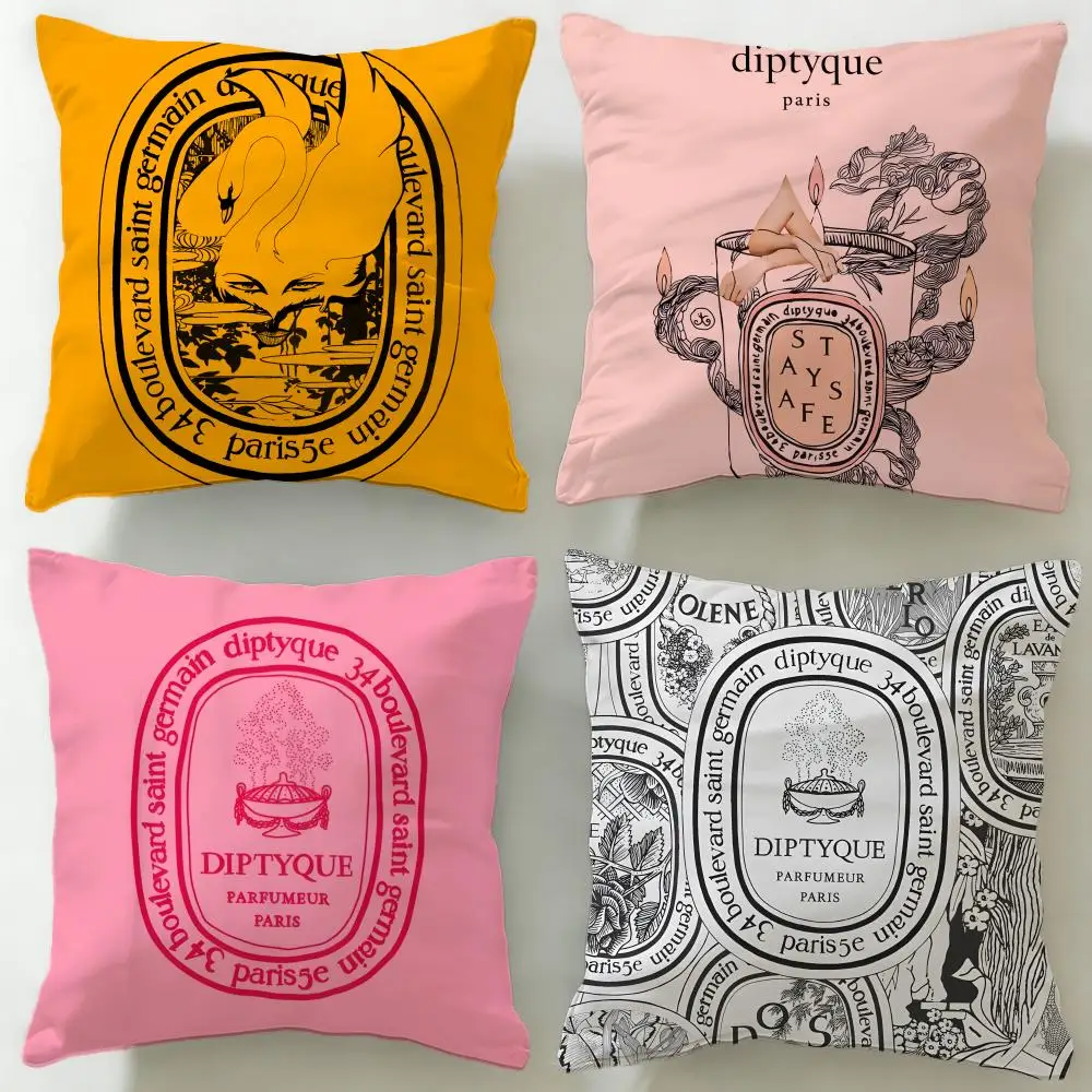 Classic Fragrance Brand Diptyque Cushion Cover Soft & Easy-Wash Pillow Case – Versatile for Couch, Bed, Travel and Office