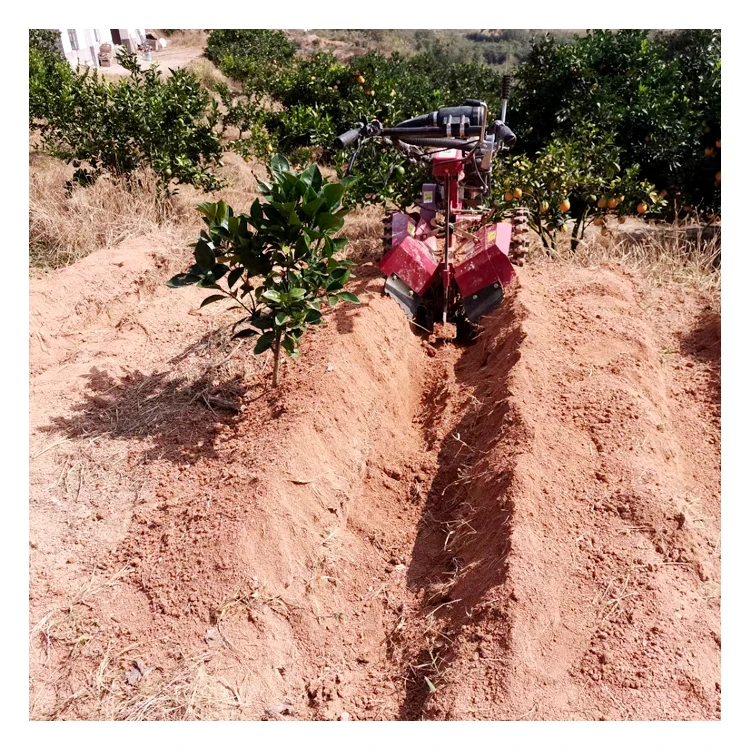 Orchard Tilling Economical  3 Point Mini Walking Ditcher Trencher Machine Power Tiller
