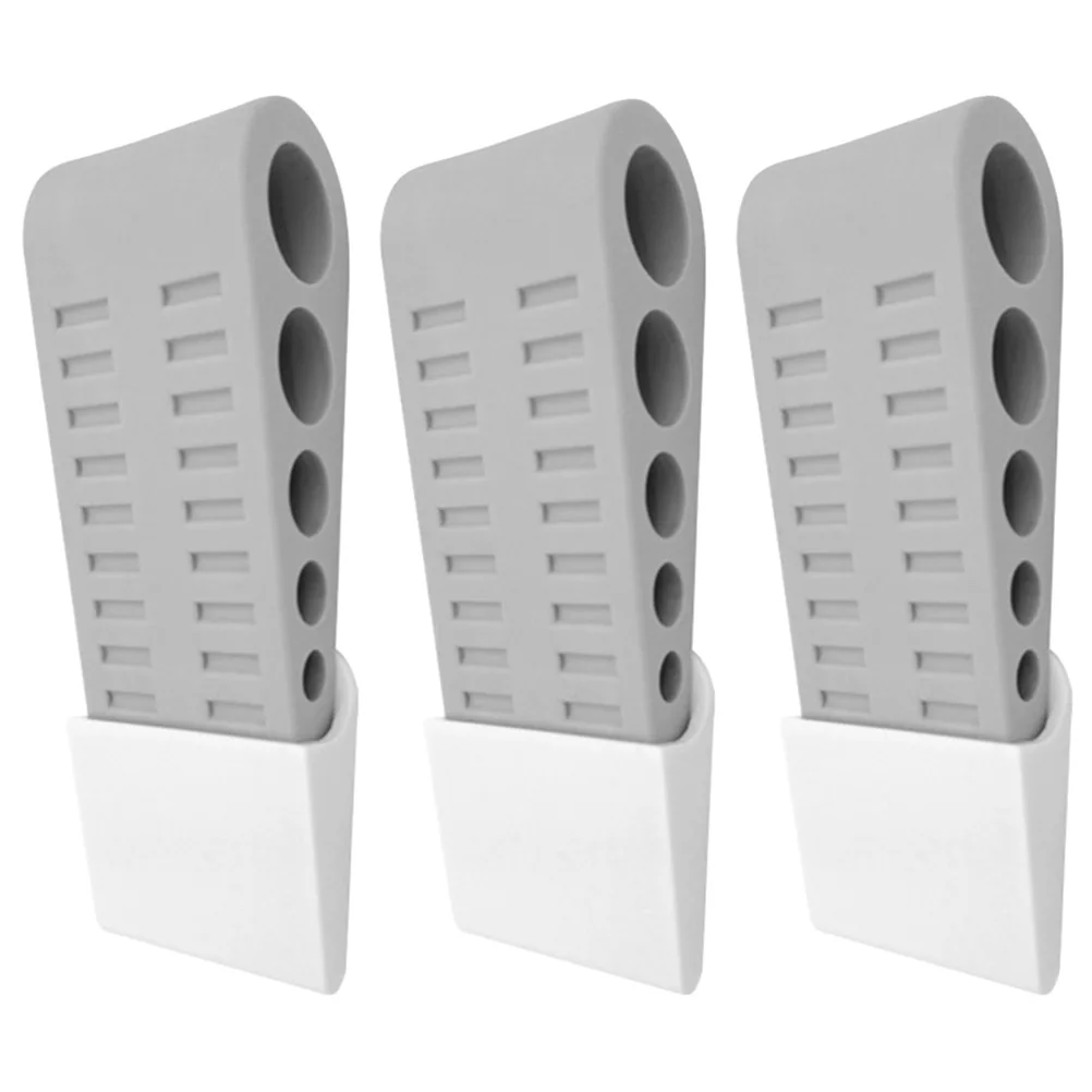 

3 Pcs Door Stop Anti Clip Hand Black Stoppers TPR Safe Wedge Heavy Doors Protect Baby Office Gifts Decorative Bottom