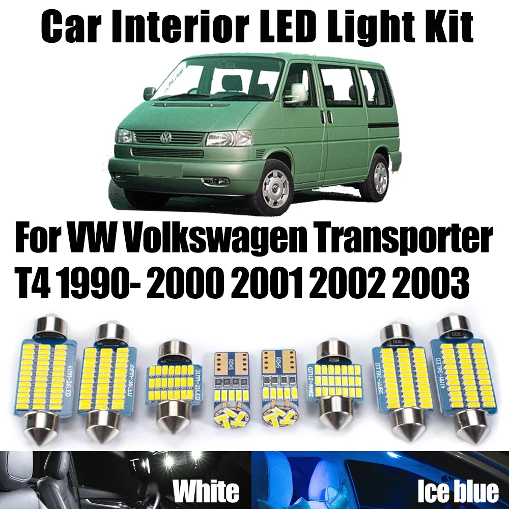 

14Pcs Canbus For VW Volkswagen Transporter T4 1990- 2002 2003 Car Accessories Lighting LED Interior Reading Trunk Door Light Kit
