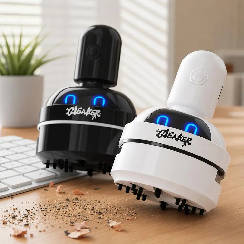 Portable Mini Desk Vacuum Cleaner Cordless Desktop Keyboard Cleaner For Pencil Shavings Eraser Crumbs Keyboard Dust