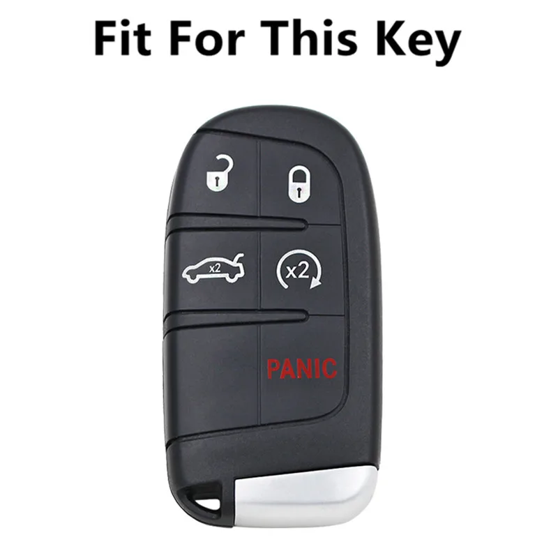 FLYBETTER Genuine Leather Keychain 5Button Key Case Cover For Jeep Grand Cheroke For Fiat For Chrysler 300 Car Styling (B) L361
