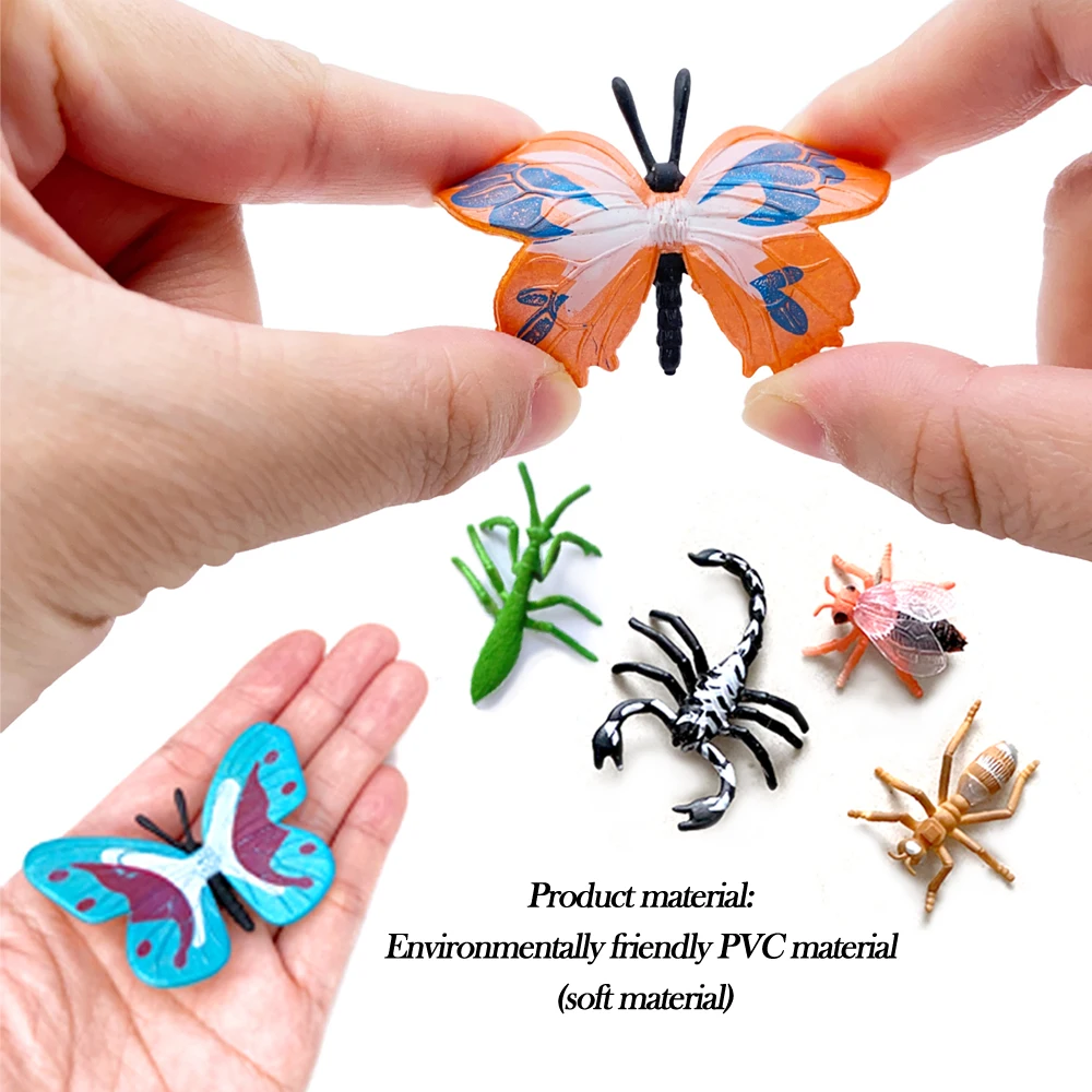 12PCS Exchange Card Gift Butterfly Dinosaur Insect Model Toy Decoration Card Valentine Children Classroom Party Exchange Gift