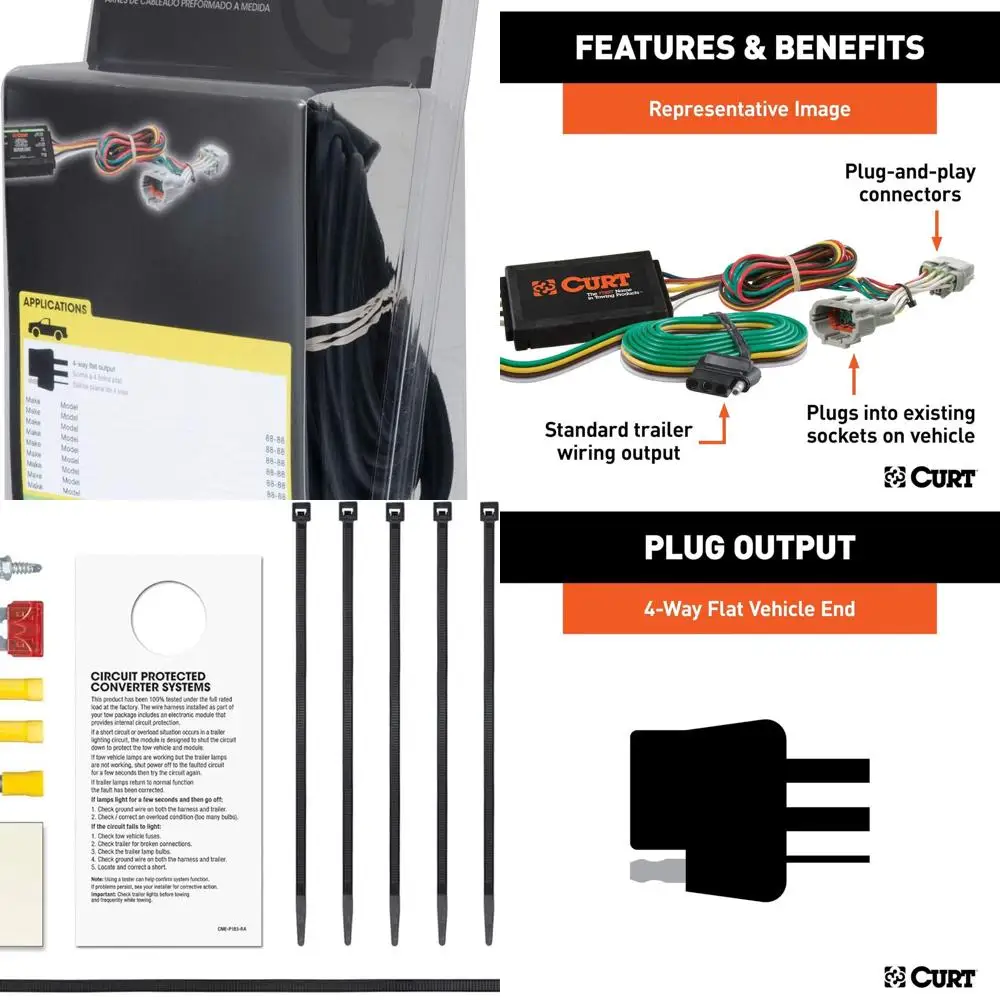

56148 Vehicle-Side Custom 4-Pin Trailer Wiring Harness, Fits Select Nissan NV1500, NV2500, NV3500