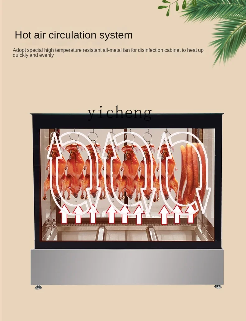 Tqh-Vitrine d'isolation de canard rôti, thermoincubateur, face au ventre de porc, type de compteur de canard cuit