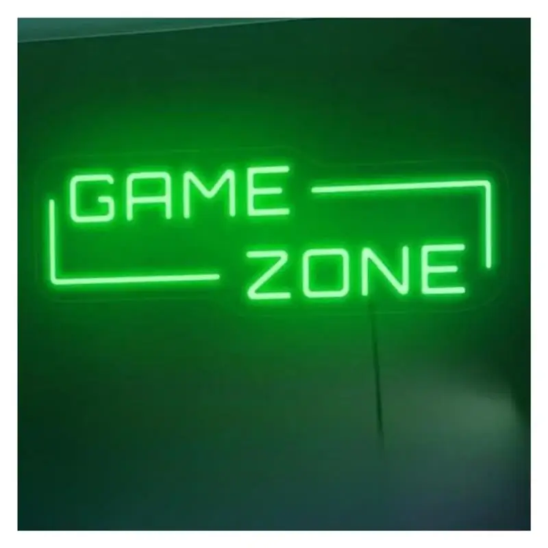 Game Zone Neon Sign Light Wall Decor For Gamer Room Home Party Gaming Lover Hanging Wall Art Decor USB Powered Lamp 40cmx14cm