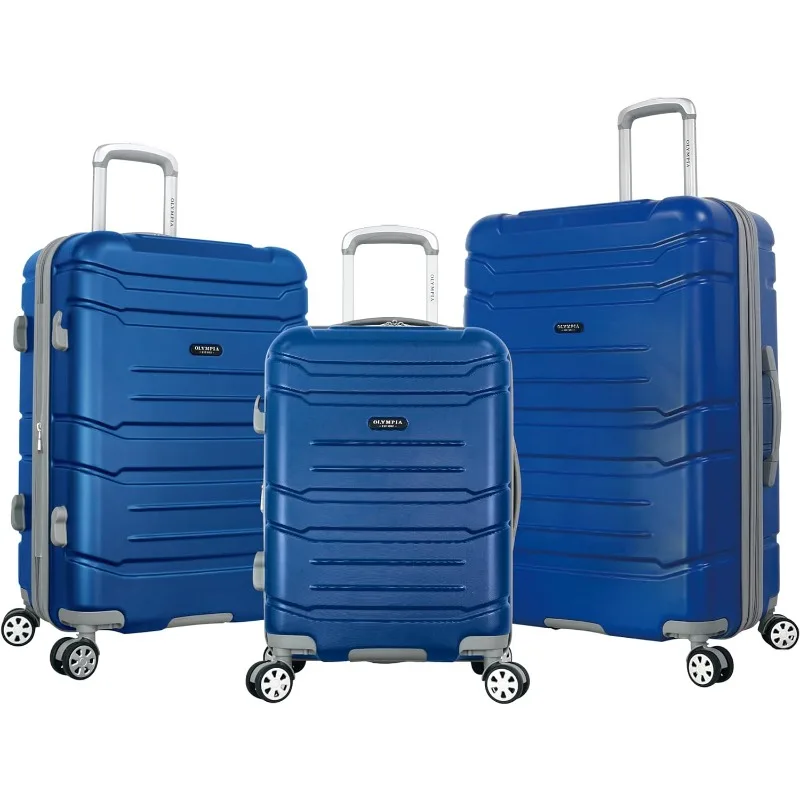 U.S.A. Denmark Expandable Hardcase Suitcase with Spinner Wheels, Available in 3-Piece Luggage Set and Carry-On Size