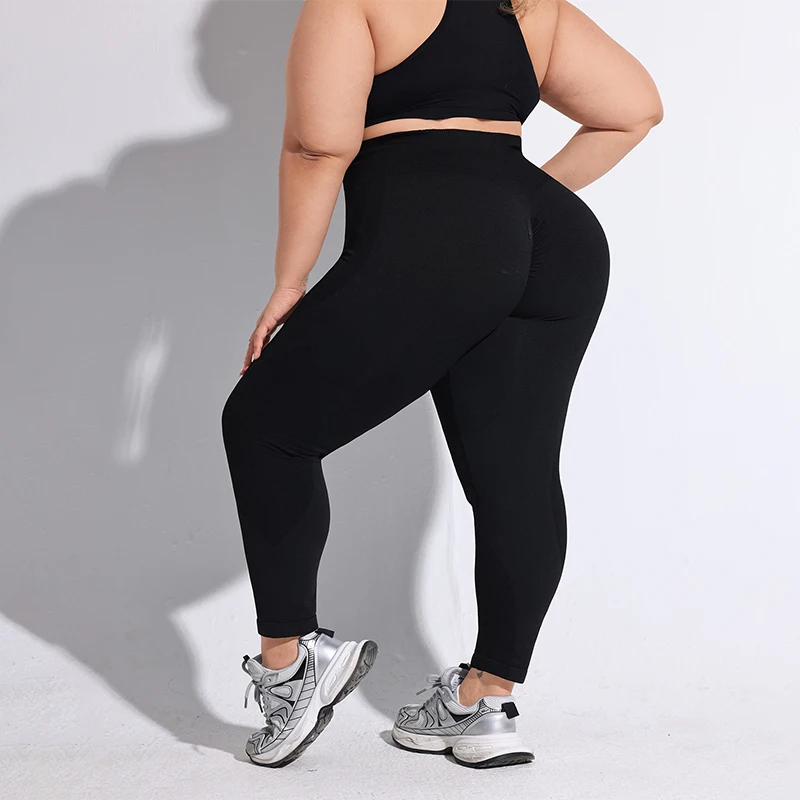 ​ ​ 2025 PLUS ขนาดเอวสูงกางเกงโยคะผู้หญิงสีบล็อก BUTT Lifting ไม่มีรอยต่อความยาวเต็ม Contrast ออกกําลังกายแฟชั่น Leggings
