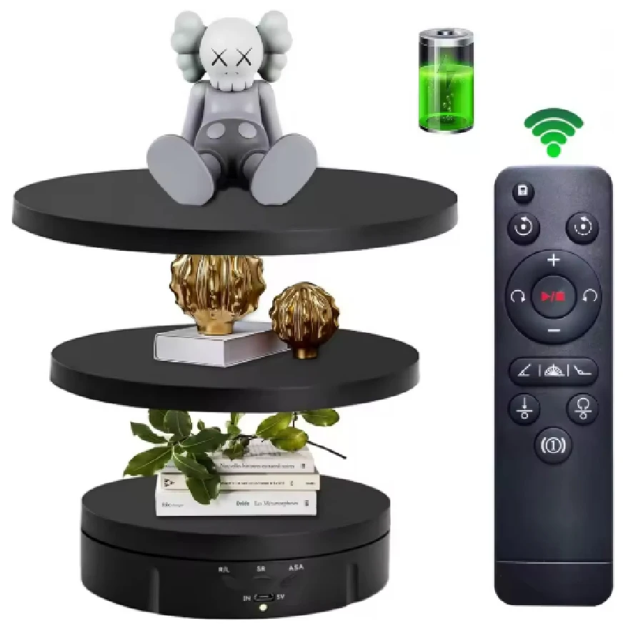 Jewelry Rotating Turntable, Remote Controlled Electric Rotating Display Stand, Suitable for Photography Products and Displays