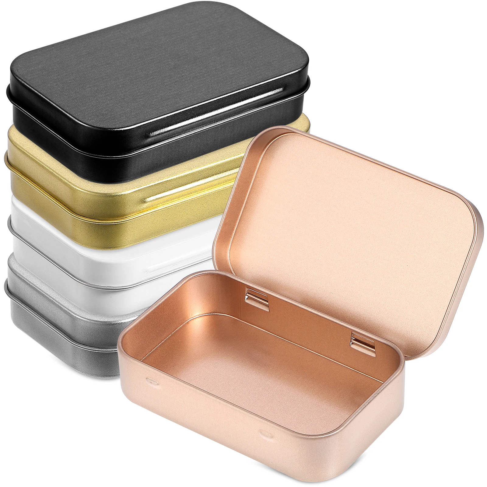 

5pcs Iron Box Tinplate Metal Storage Containers Small Rectangular Cases Lightweight Compact Gift Packaging Boxes Candy Storage