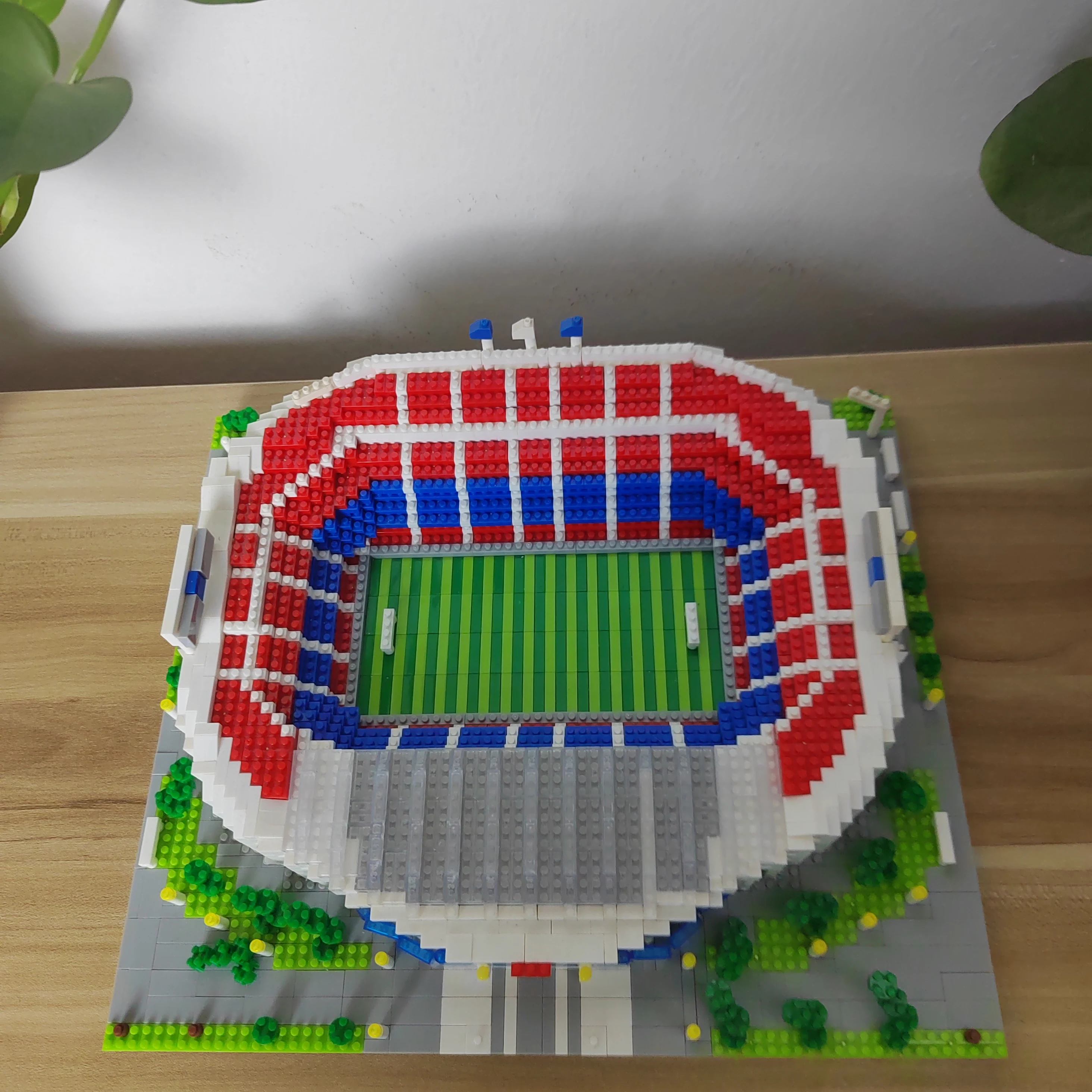 Set di costruzione di Micro blocchi dello stadio di calcio di barcellona, blocco di costruzione di architettura di Mini mattoni per adulti, regalo del campo da calcio