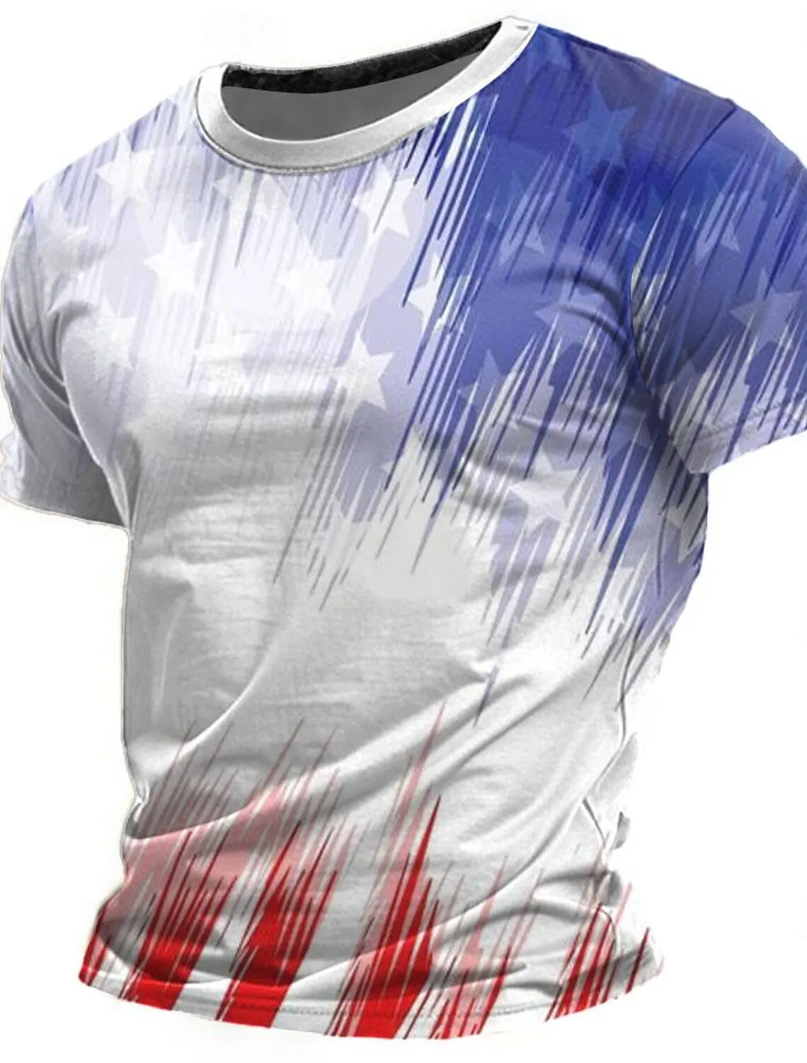 

American Flag Street Style Men's 3D Print T Shirt Tee Street American Independence Day T Shirt Crew Neck Short Sleeve Summer top