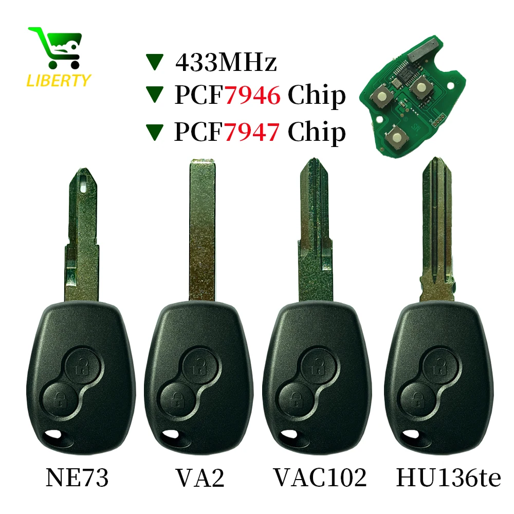 Liberty ID46 PCF7946/7947 Car Remote Key for Renault Trafic Duster Master Modus Clio 3 Twingo Movano Dacia Logan Sandero Kangoo