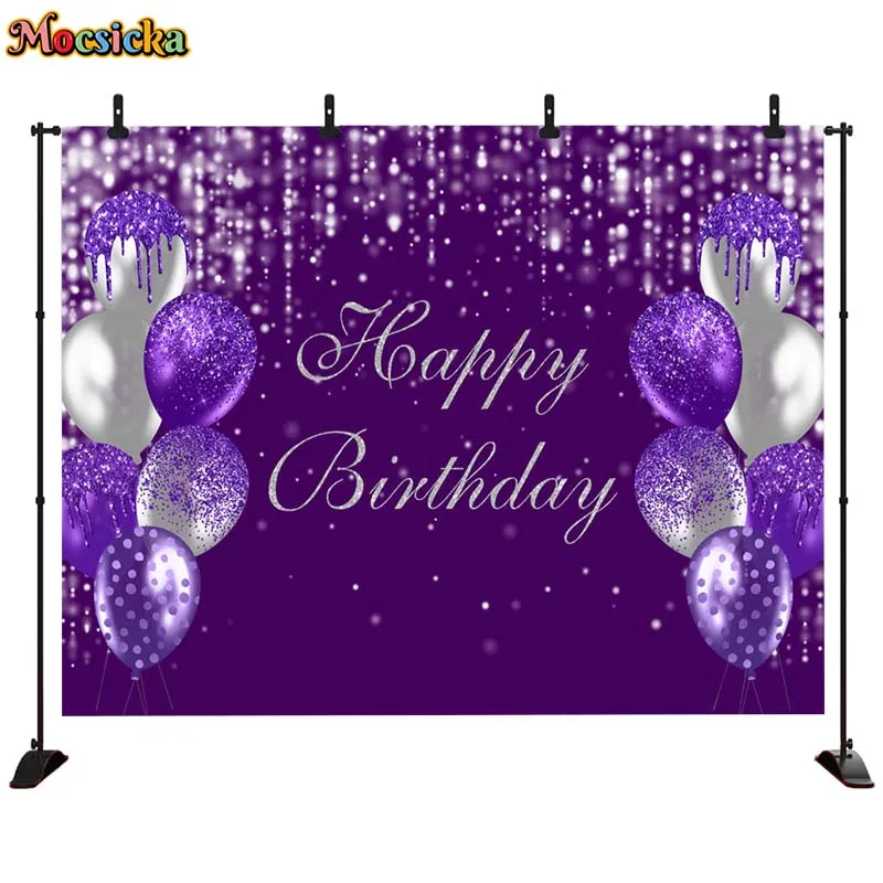 MOCSCIKA Kids Birthdays Photography Backgrounds Glitter Dots Balloons Party Decoration Props Boys Girls Birth Backdrop Studio