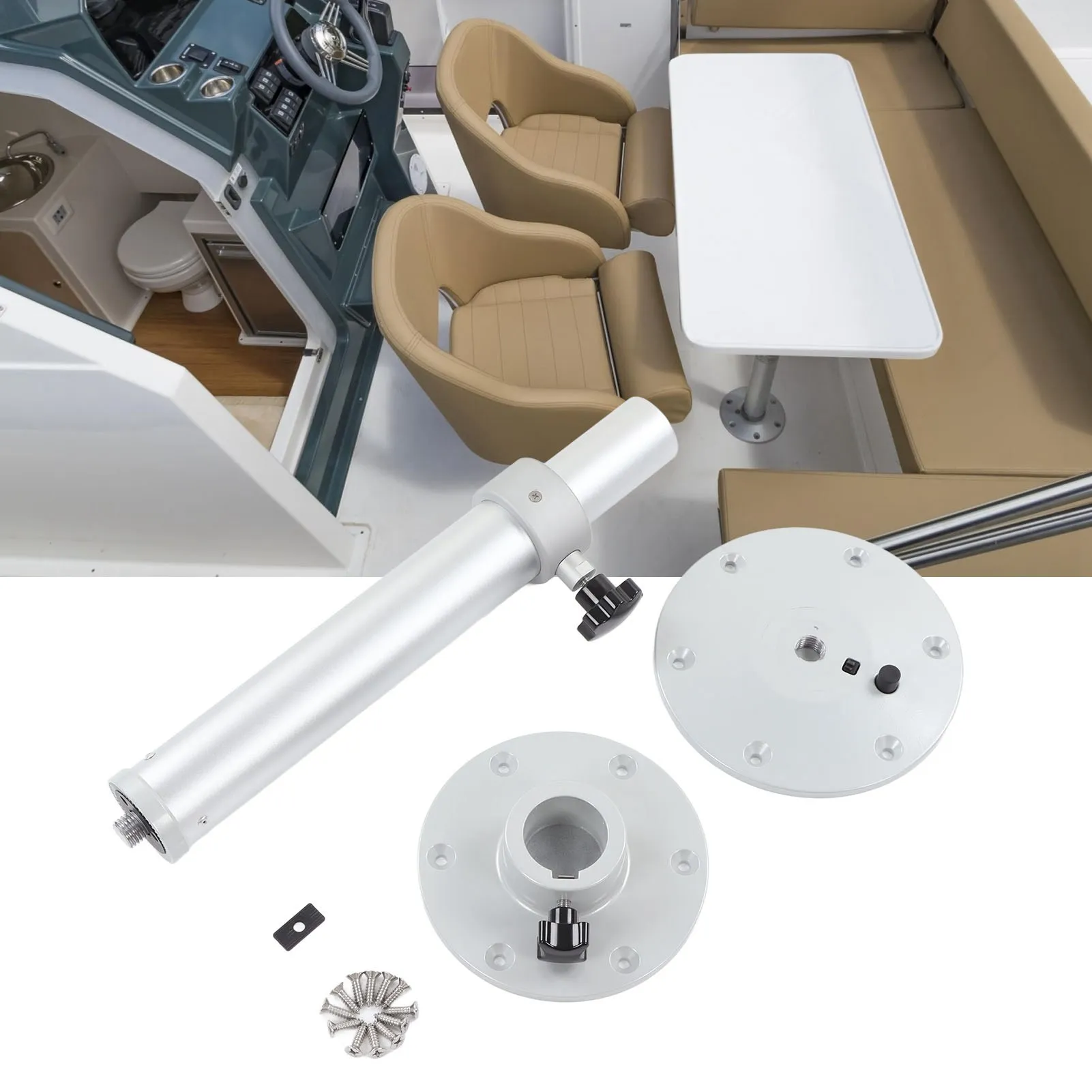 RV Table Leg RV Table Stand Table piedistallo Leg 460 a 700mm regolabile 360 ° girevole per RV Camper Boat Yacht Home