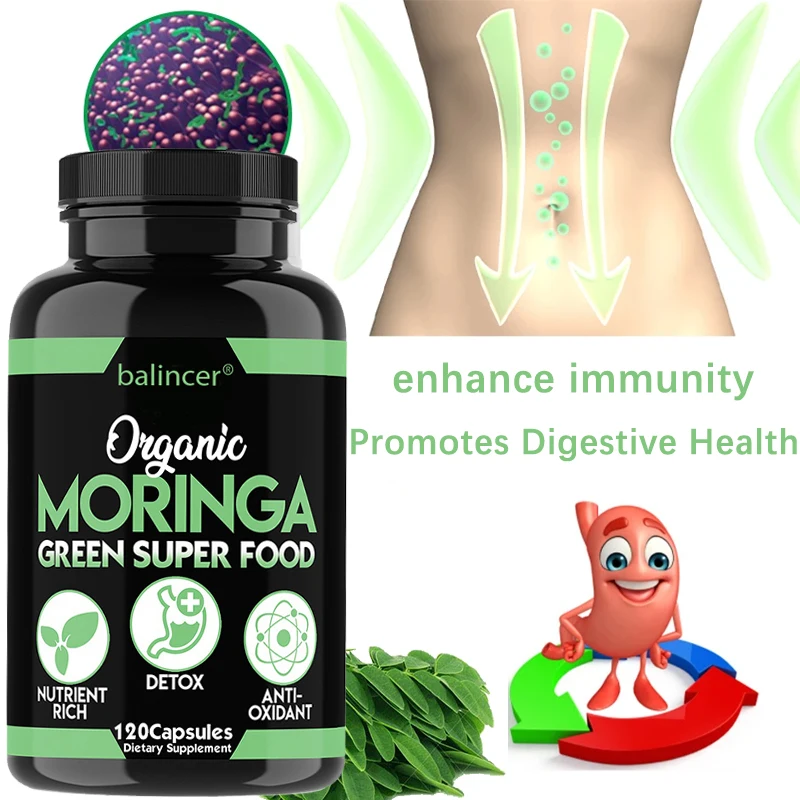 Balincer-Capsules de Moringa, Améliore le système immunitaire, Favorise la santé du surpoids, Soutient la santé des yeux, du cerveau et de la digestion