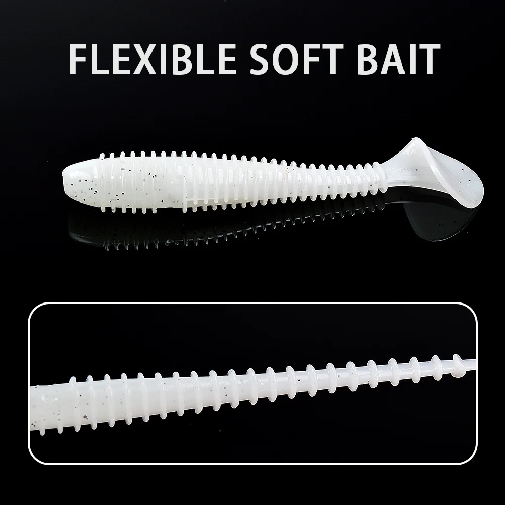 TOLU Señuelo Suave T-Tail de Silicona – Colores Variados para Pesca - imagen 3
