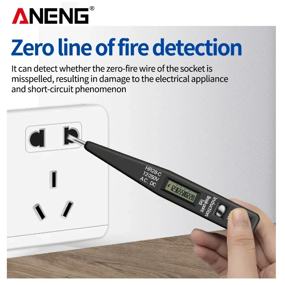 Digital Voltage Tester Pen Screwdriver AENEG VD500 12-250V AC Sensitivity Pen Style Electric Indicator Inductive Detector Pen