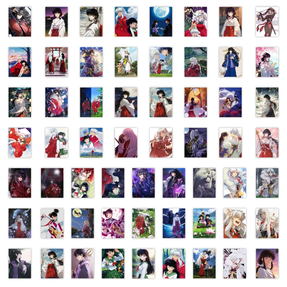 63pcs Inuyasha Cartoon Stickers Phone Case Notebooks Luggage DIY Decorative Supplies Waterproof Stickers