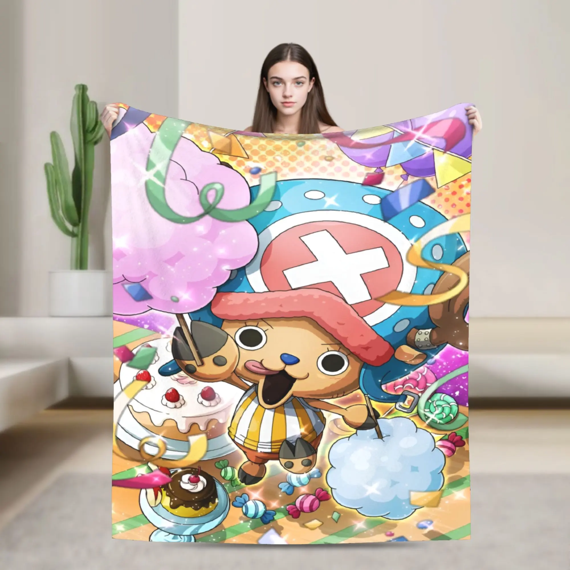 Custom Chopper Janpan Anime Blankets Warm Flannel Manga  Throw Blanket for Bed Travel Rug Piece