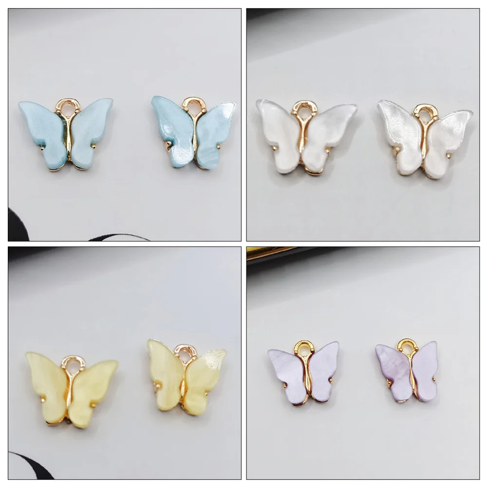 

30 Pcs Colorful Pendant Earrings Charms for DIY Jewelry Making Accessories Butterflies Acrylic Bracelet Supplies