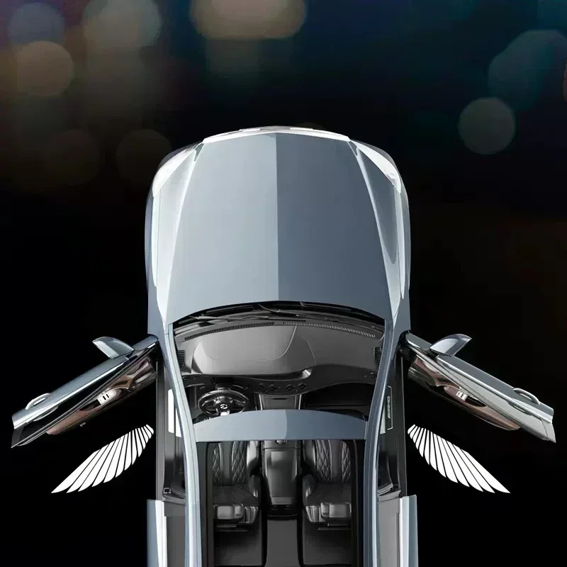 2Pcs/4Pcs Car Angel Wings Wireless Car Door Welcome Courtesy Shadow Projector Lamp LED HD Logo Light Cars Accessories