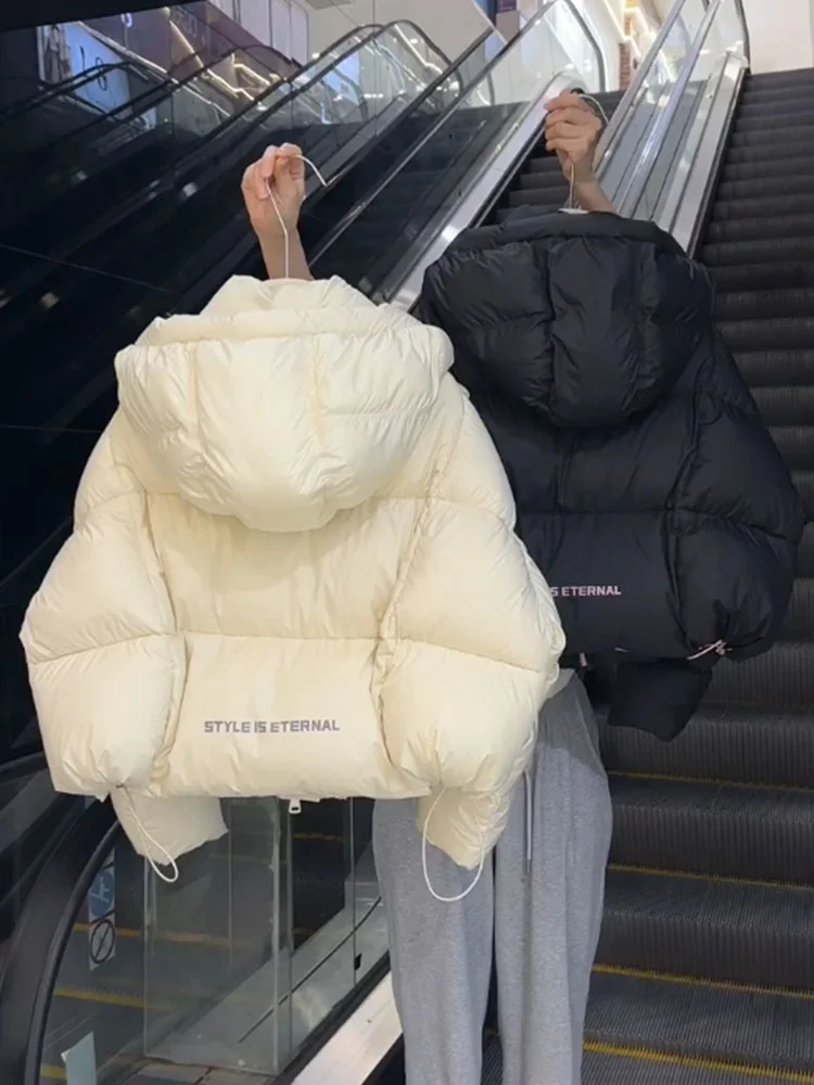 

Unique ort Hooded down Jaet Women's Winter 2025 New Small Size High-End Bread Coat Thi Outerwear Casual Sle Polyester...