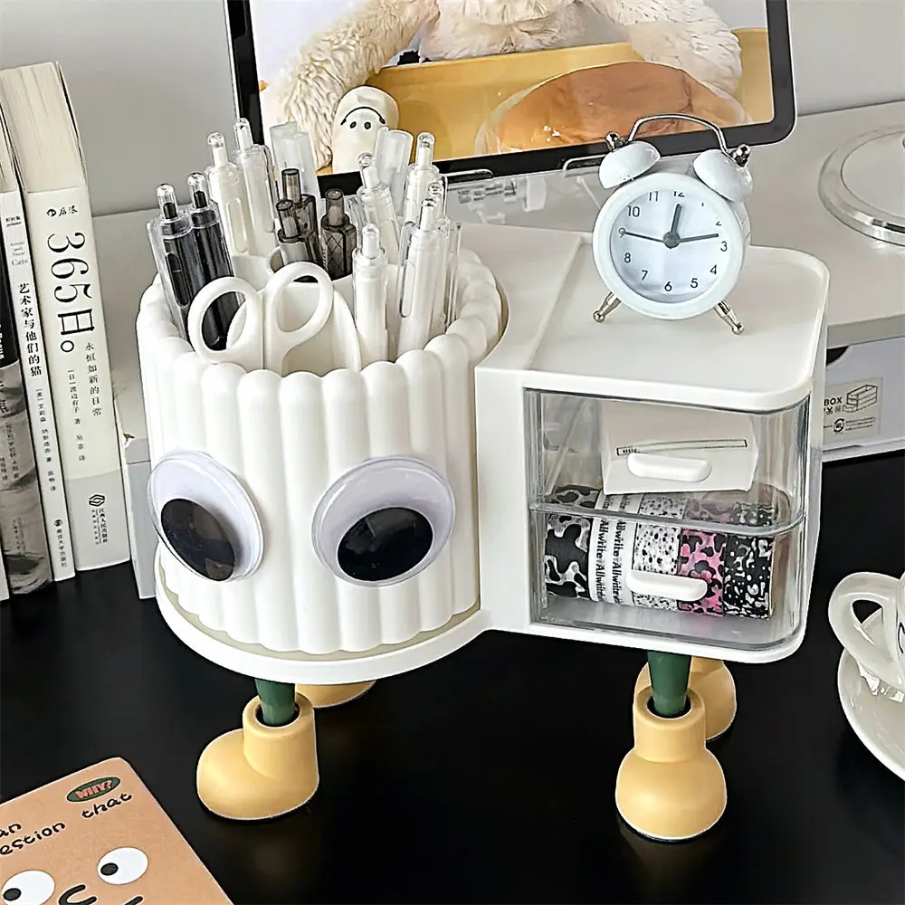 Creative Desktop Storage Box Feet Cartoon Student Dormitory Desk Holder Decorative Eyes Orangizer Case Accessories Cute Parts