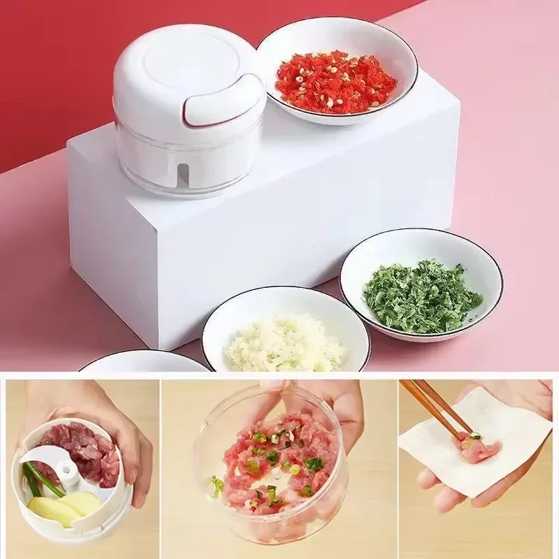 Small Garlic Grinder Manual Multi-function Garlic Chopper Crusher Press Food Vegetables Gadgets Masher Cutter Meat Kitchen